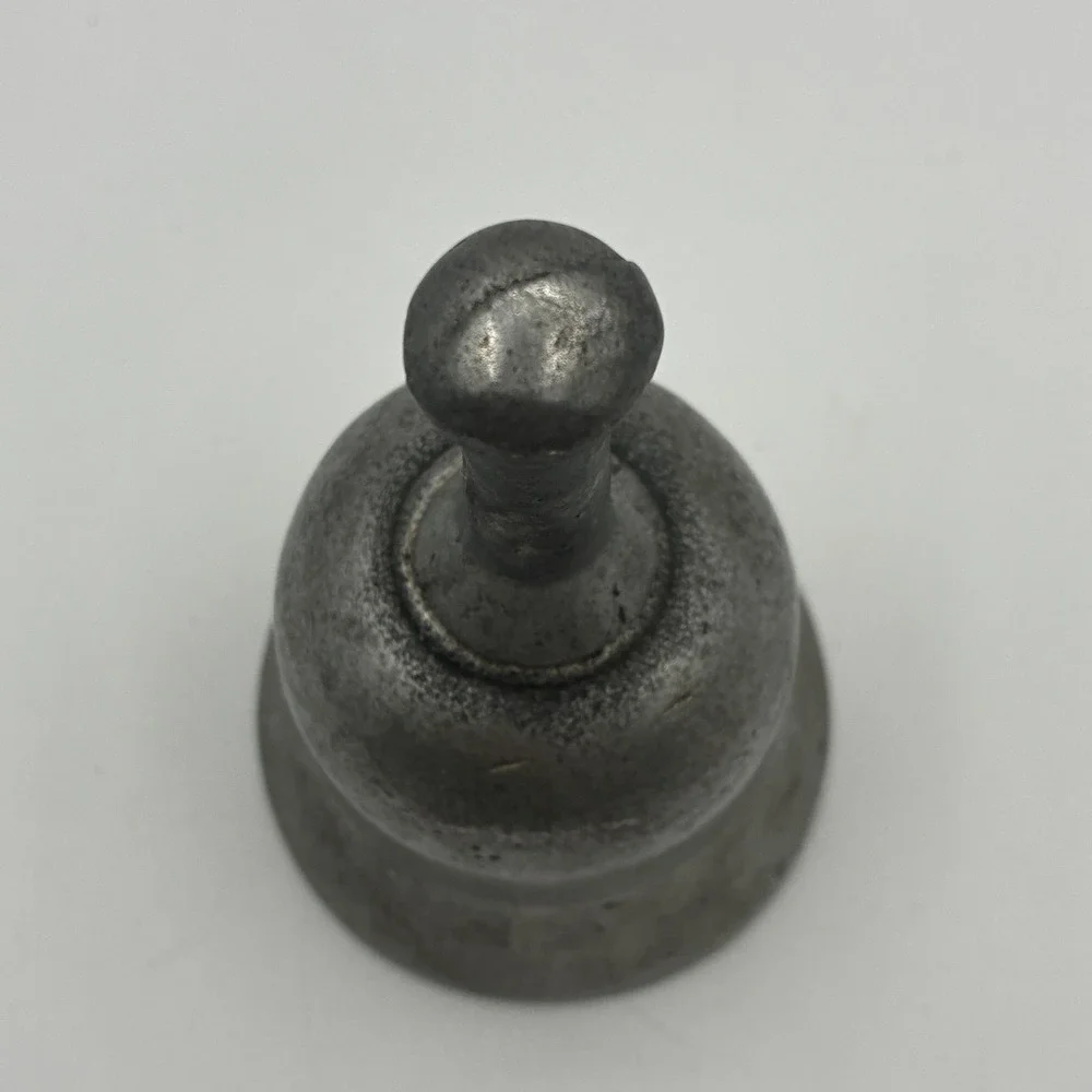 Vintage Metal Hand Bell School Service Dinner Desk Call Bell Rustic Patina